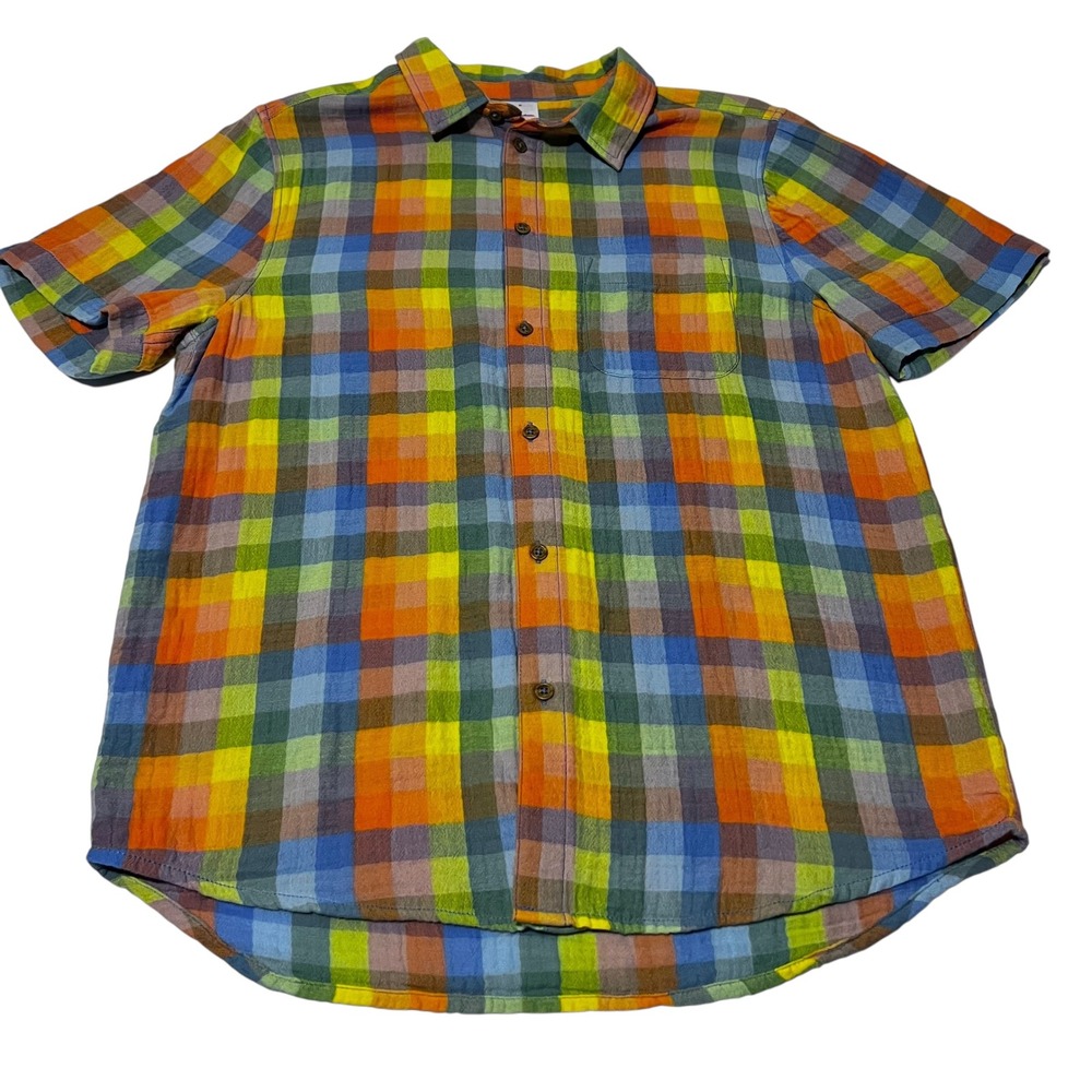 Hanna Andersson‎ Plaid Button Front Shirt 100% Cotton Size Medium